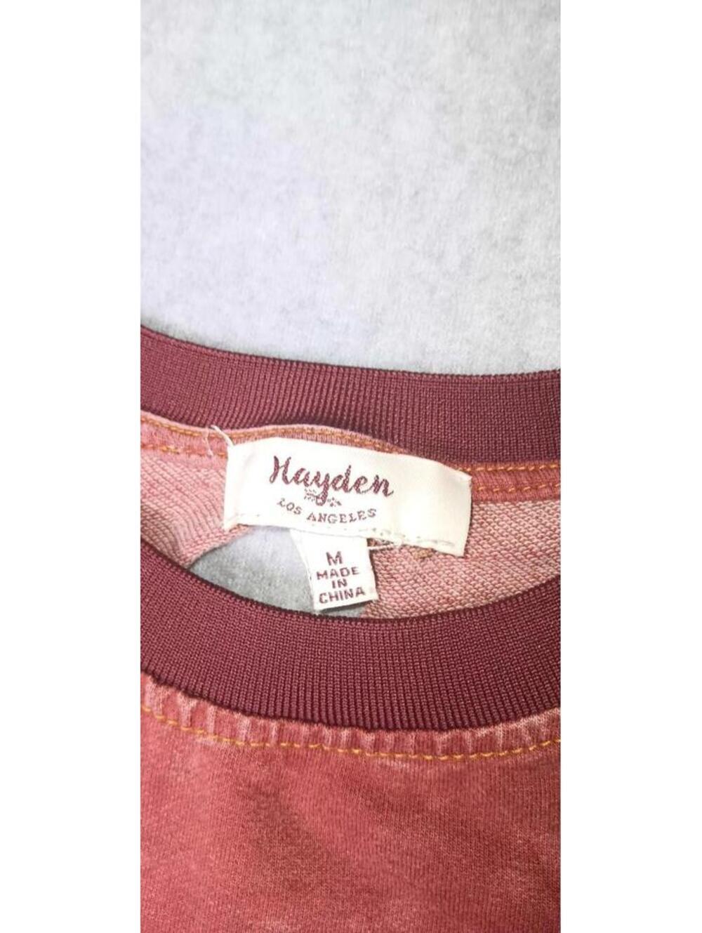 Hayden Los Angeles Oversized Tunic Top Womens Size Medium Distressed Red And... - Picture 2 of 12